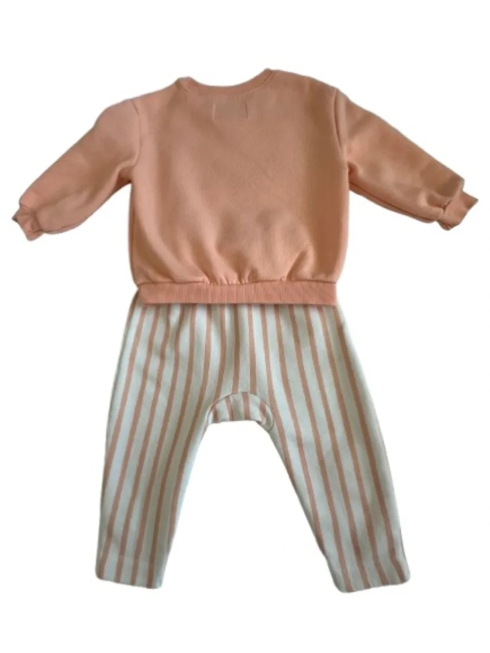Old Navy x Disney Peach & White Baby Girl 18-24M Matched Sweatshirt & Pants Set